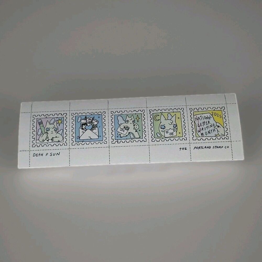 Deth P Sun Art Mailing Stamps Limited Edition Print MINT Kitty Cat Comic NEW